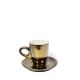 Bộ Tách + Dĩa Espresso gốm Bát Tràng men đồng