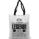 Túi vải không dệt màu trắng logo Legend