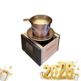 Phin nhôm hoa văn Trung Nguyên nâu có hộp giấy