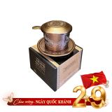 Phin nhôm hoa văn Trung Nguyên nâu có hộp giấy