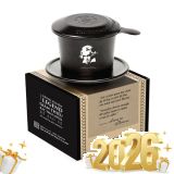 Phin nhôm cao cấp hoa văn màu đen có hộp giấy