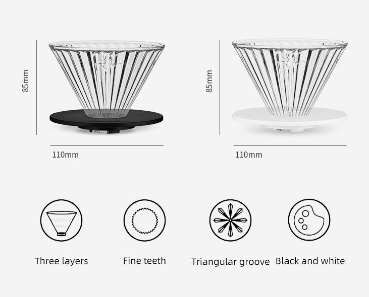 Phễu lọc café thủy tinh đen CS5555B