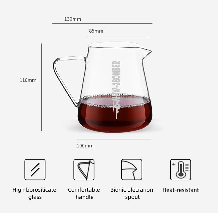 Bình đựng café thủy tinh 500ml CS5555B