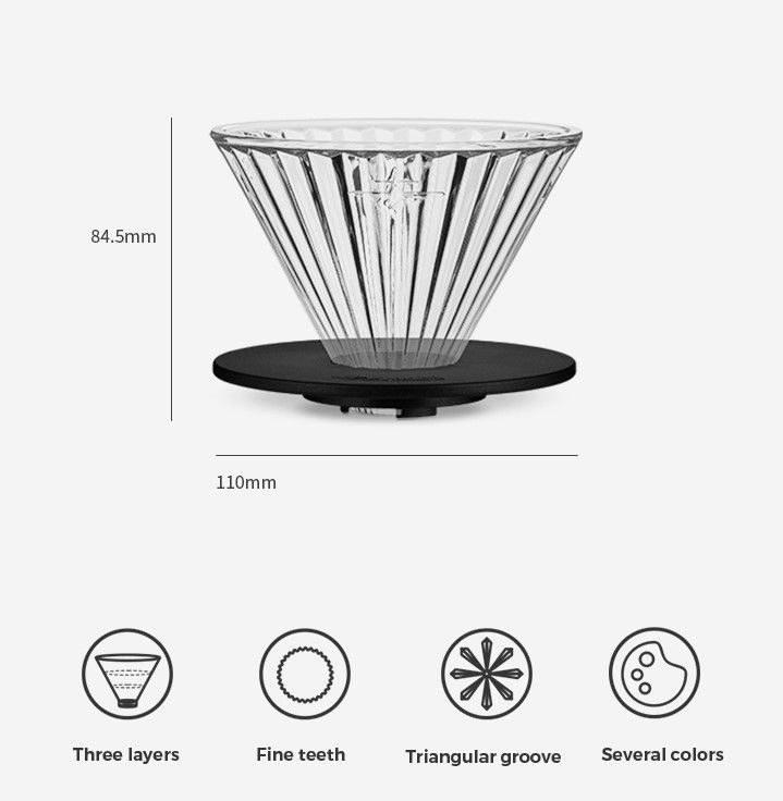 Phễu lọc café thủy tinh đen CS5466-OS