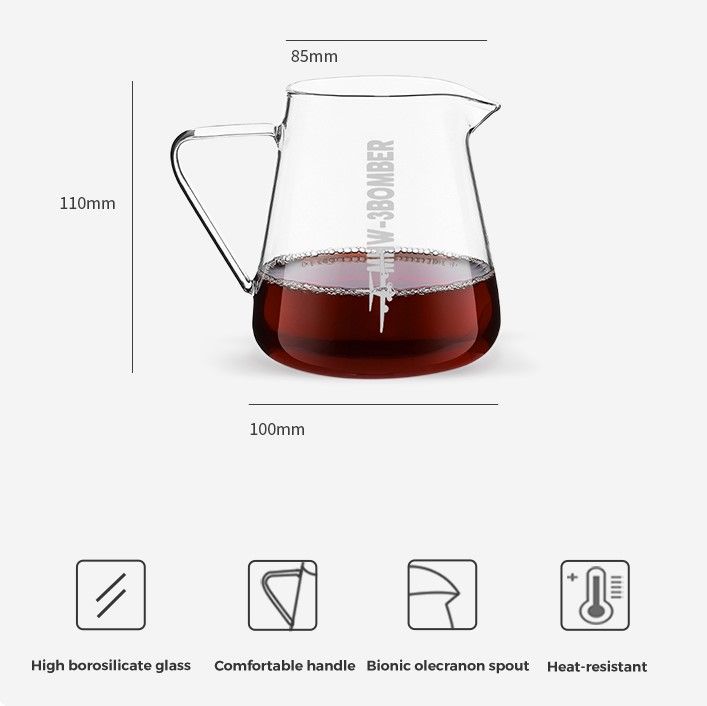 Bình đựng café thủy tinh 500ml CS5567W