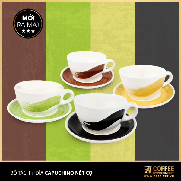 Bộ tách Nét Cọ gốm Bát Tràng - giữ trọn hương vị cà phê.